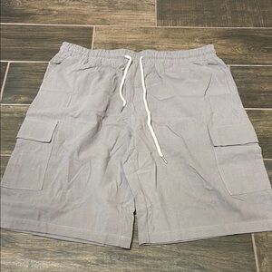 Grey mens linen shorts